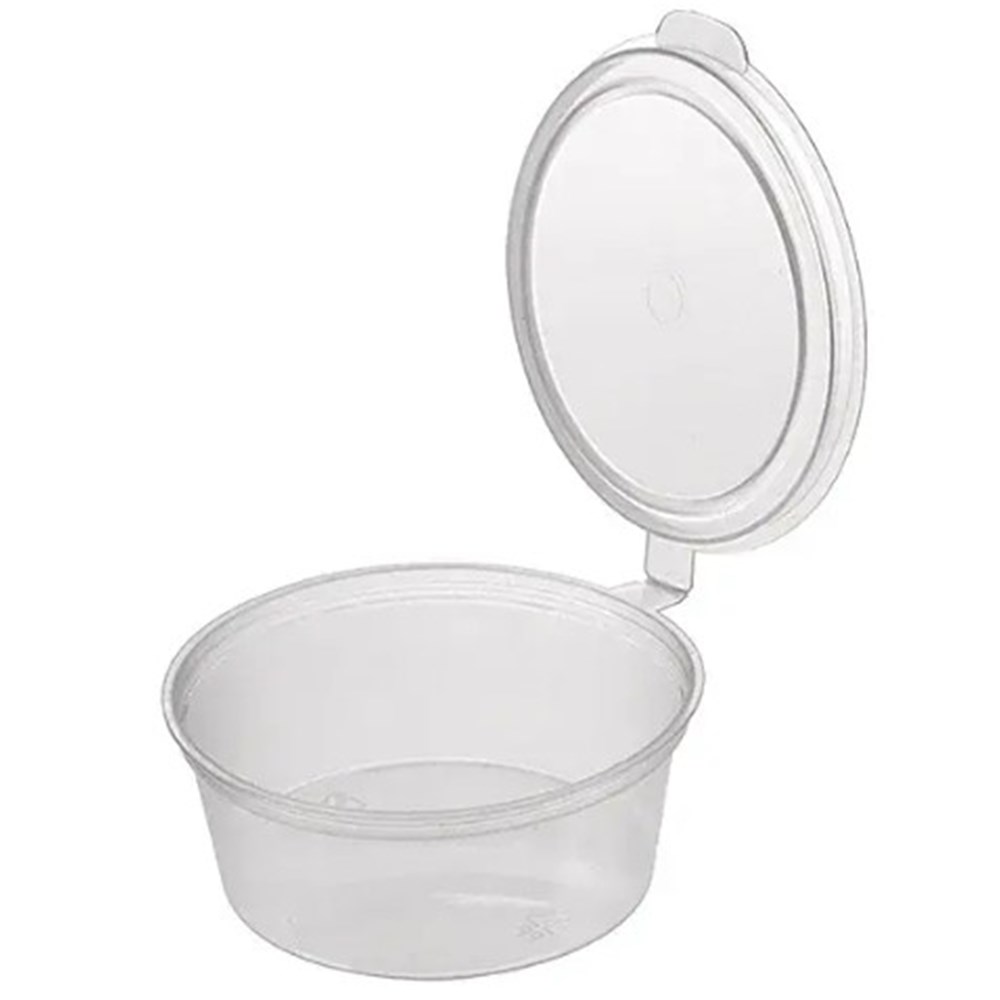 35ml Plastic Sauce Cup Hinged Lid 1000pc