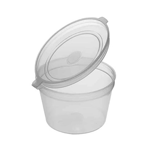 70ml Plastic Sauce Cup Hinged Lid (1000)