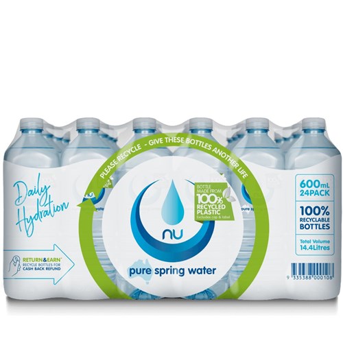 600ml SQR x 24 Spring Water Bottle