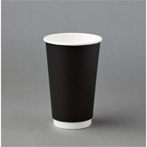Double Wall 16oz Coffee Cups 500pcs Black