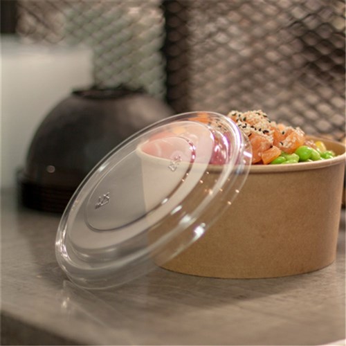PET Raised Round Lid - Suit Salad Bowl 25oz 